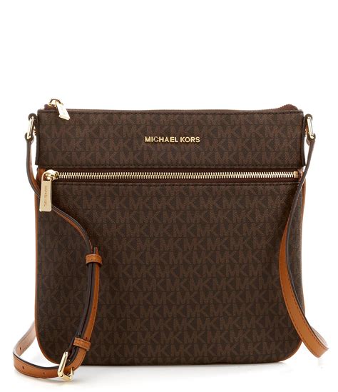 michael michael kors bedford flat crossbody brown|MICHAEL Michael Kors Bedford Flat Crossbody Handbags.